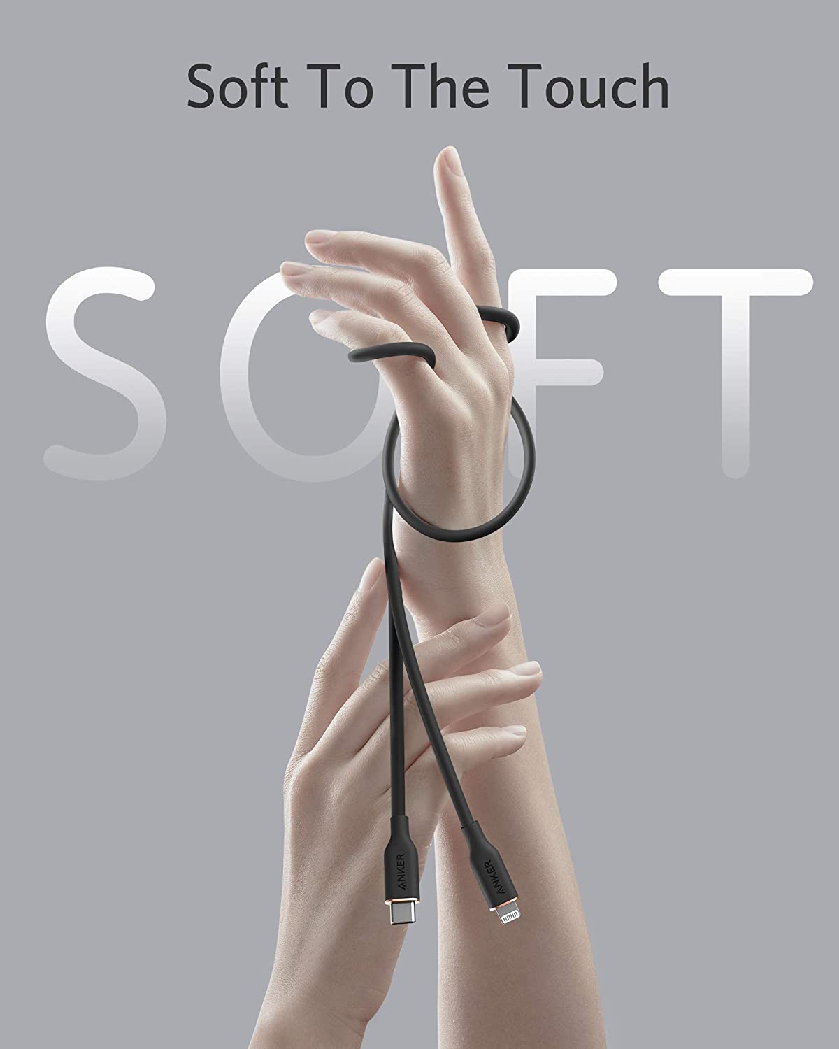 Anker USB-C to Lightning Cable (Flow, 3 ft Silicone)