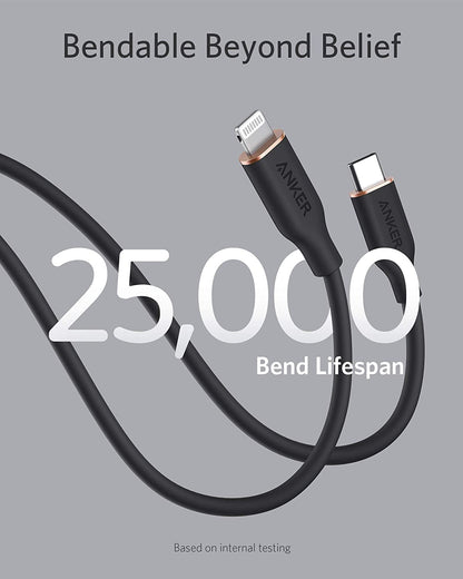 Anker USB-C to Lightning Cable (Flow, 3 ft Silicone)