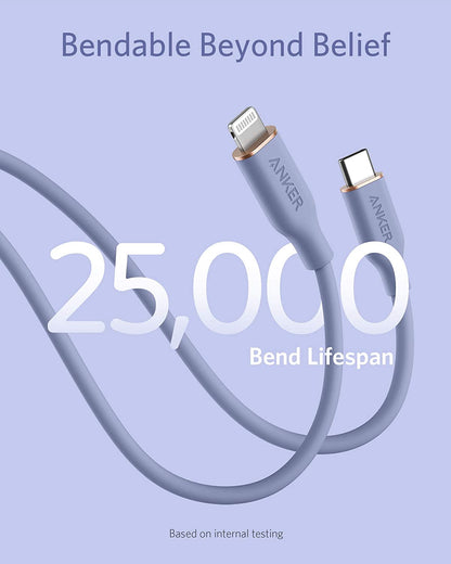 Anker USB-C to Lightning Cable (Flow, 3 ft Silicone)