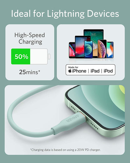 Anker USB-C to Lightning Cable (Flow, 3 ft Silicone)