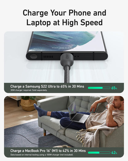 Anker USB C to USB C Cable (240W, 10 ft)