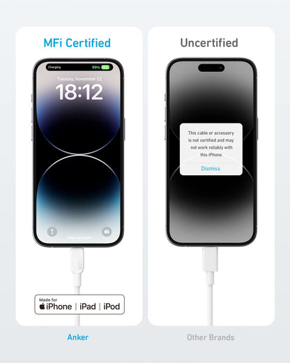 Anker USB C to Lightning Cable (6 ft, 2pack)