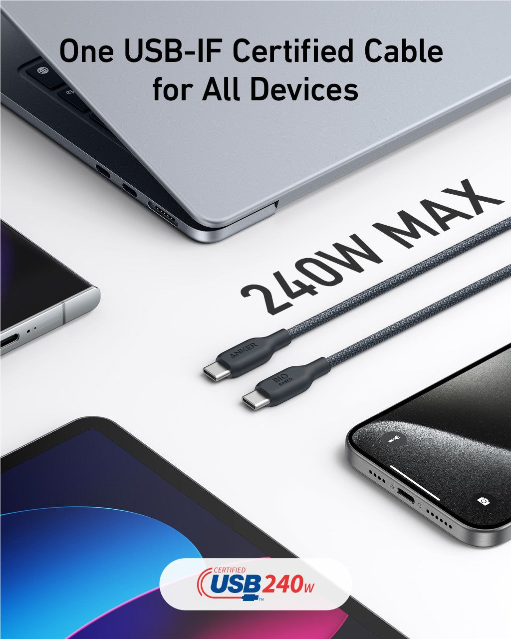 Anker USB-C to USB-C Cable (Bio-Braided,6 ft)