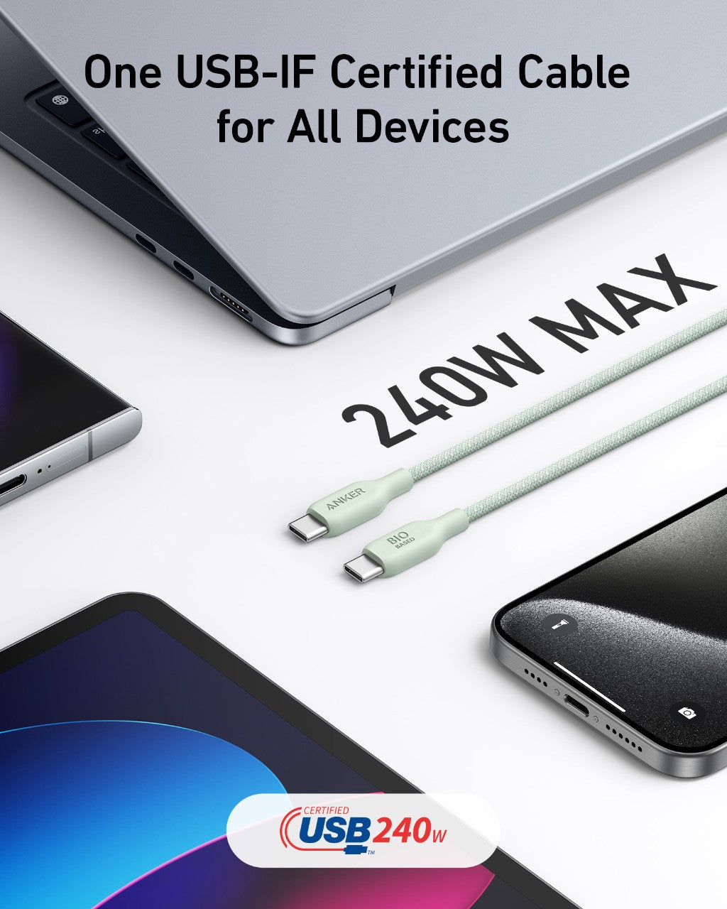 Anker USB-C to USB-C Cable (Bio-Braided,6 ft)