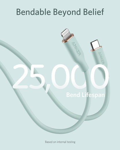 Anker USB-C to Lightning Cable (Flow, 3 ft Silicone)