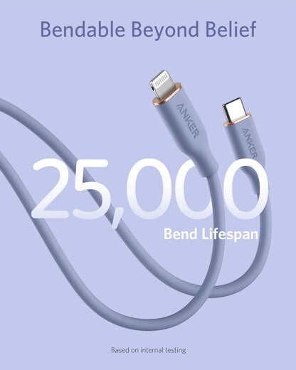 Anker USB-C to Lightning Cable (Flow, 3 ft Silicone)