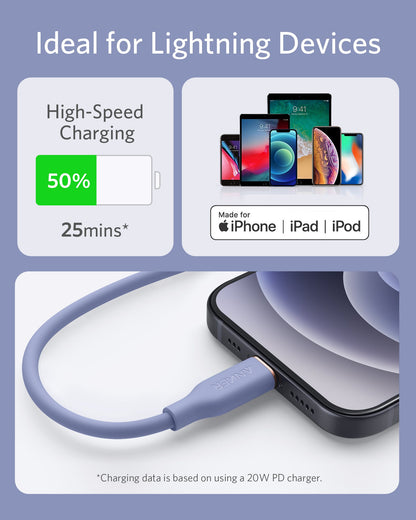 Anker USB-C to Lightning Cable (Flow, 3 ft Silicone)