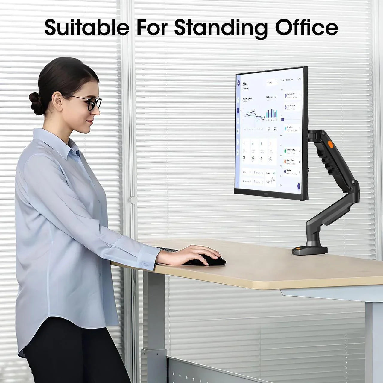 Rehisk Single Monitor Mount for 15-32 Inch Screens - F80
