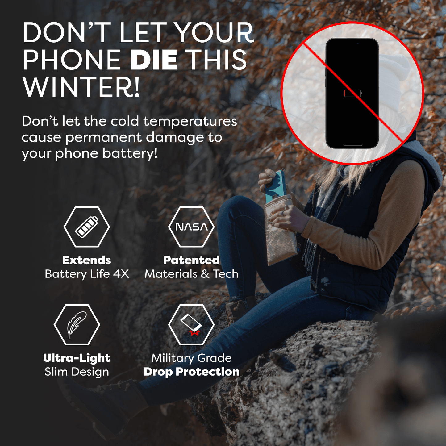 Apollo Series Thermal Phone Case - Extends Battery Life 3X
